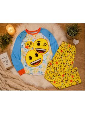 Cute Emoji Print Pajama Shirt - Women's Small